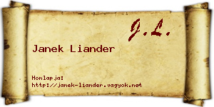 Janek Liander névjegykártya